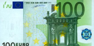 Reproducción de un billete de 100 euros