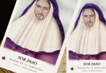 Pitufos en la pared del 26J FOTO: Parodia "Estampitas Sor Paso" creada por SEVILLA TODAY