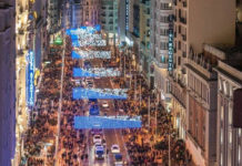 Ahora Madrid y sus «ocurrencias» La Gran Vía tras la ampliación de aceras por Navidad | FOTO: ahoramadrid.org