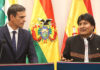 Pedro Sánchez con Evo Morales
