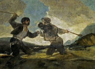 Menos Patria y más concordia Duelo a garrotazos, Francisco de Goya