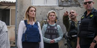 Ursula von der leyen y Roberta Metsola en Israel
