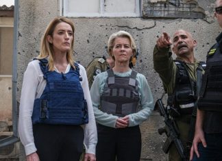 Ursula von der leyen y Roberta Metsola en Israel